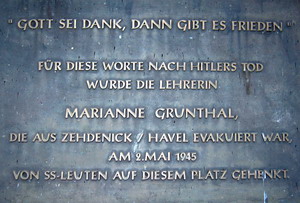 Gedenktafel Marianne Grunthal