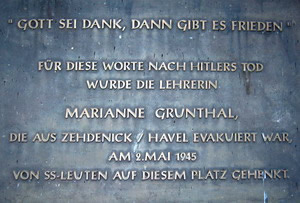 Gedenktafel Marianne Grunthal